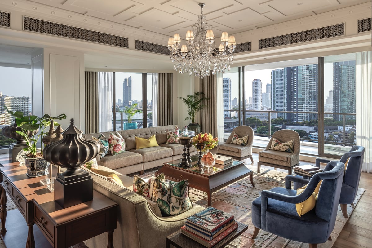 Mandarin Oriental, Bangkok, Thajsko – Bangkok Oriental Suite - living room (1)